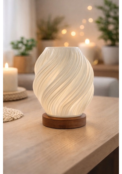 Kablosuz Pilli Led Masa Lambası Yüksek Parlaklık Modern Spiral Dekoratif Abajur