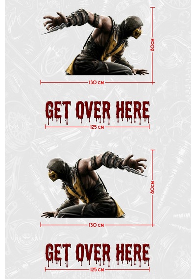 Mortal Kombat Scorpıon Yan Gövde Kaplama Sticker Çift - 864812045