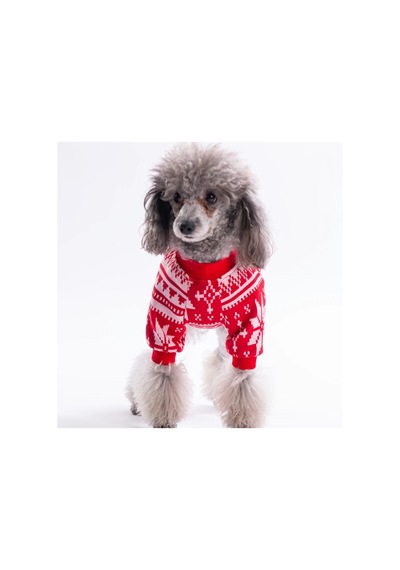 Pawstar Kırmızı Nordic Winter-snowflake Küçük Irk Köpek Sweatshirtü
