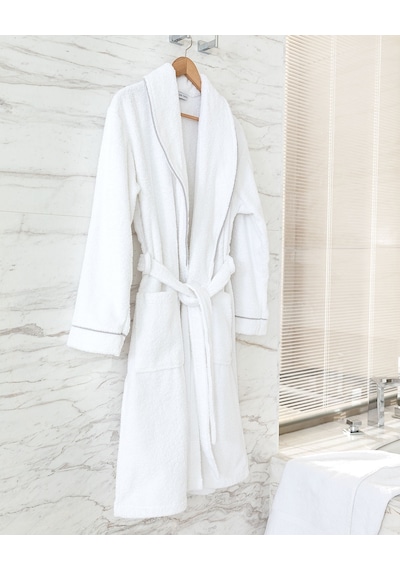 Madame Coco Celestiel Şalyaka Unisex Bornoz - Beyaz