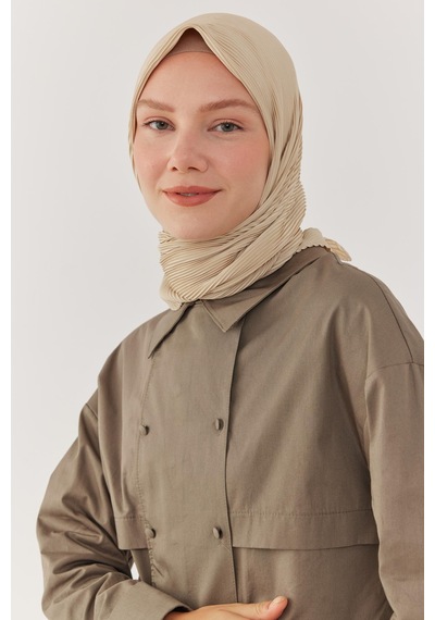 Mirsoy Scarf Piliseli Eşarp - Krem Krem