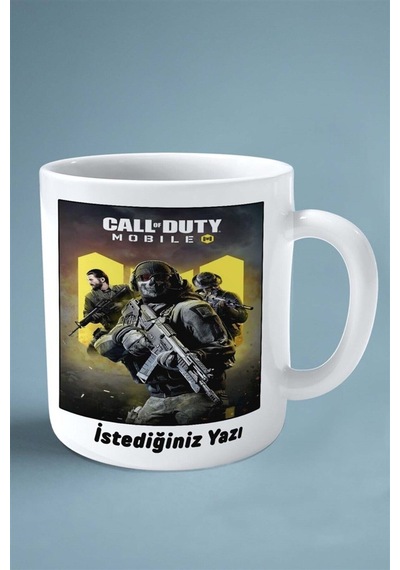Call Of Duty Oyun Baskılı Kupa Bardak Çift Taraflı Kişiye Özel Model 22 Çok Renkli