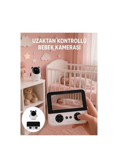 Geniş Ekranlı Bebek Monitörü Ağlama Algılama Özellikli Yeni Nesil - Hs08373091-4107 Renkli
