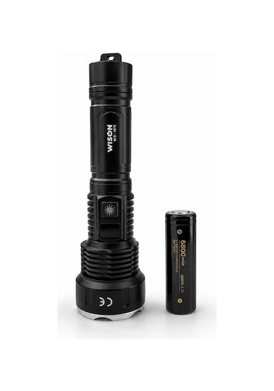 Wison Ws-7878 30watt 3000 Lümen Uzun Menzilli Usb Type-c Şarjlı El Feneri Açık Kırmızı
