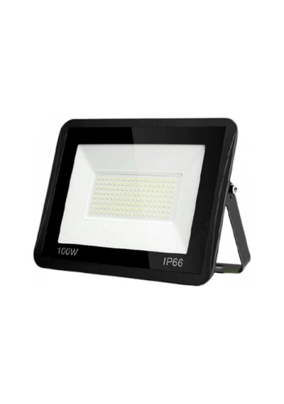 12-24 Volt 100 Watt Siyah Slim Kasa 6500k Beyaz Işık Ip 65 Led Projektör