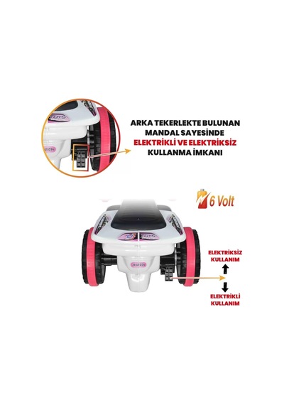 Kumandalı Akülü Araba 6 Volt 2-4 Yaş Prenses
