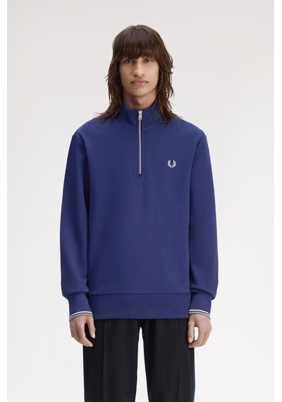 Fred Perry M3574 Half Zip Erkek Sweatshirt Mavi