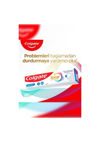 Colgate Total Whitening 50 Ml 2'li Diş Macunu, Gentle Clean 2+1 Diş Fırçası + Diş Fırçası Kabı Hediyeli