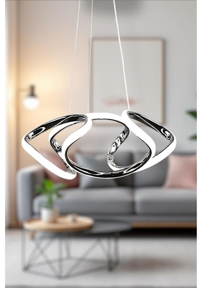 Led Avize 3 Renk Küçük Dron Topsuz Krom Salon,mutfak,yatak Odası,koridor Gümüş
