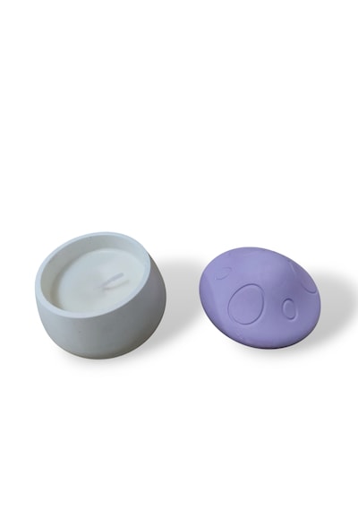 Mantar İçinde Soya Wax Mum -lila Renk Lila