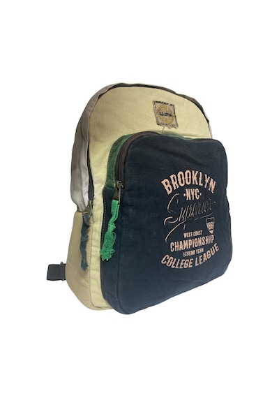 Old Cotton Cargo Kaliteli Tek Bölmeli Vintage Salaş Disayn Günlük Sırt Gezi Okul Kamp Çantası 32 Cm X 38 Cm Bej