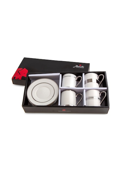 Jumbo Luces Platin 4 Kişilik Kahve Fincan Takımı Platin