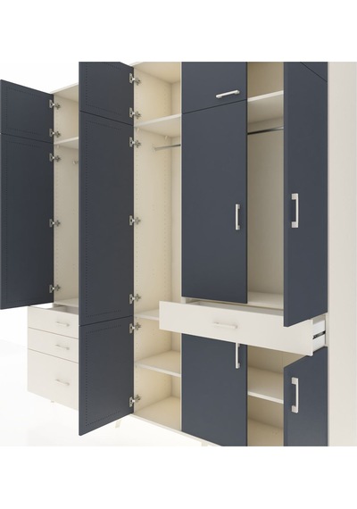 Hyperion Dolap 8 Raflı 4 Çekmeceli 3 Askılı 220x44x243 Aytaşı-antrasit/aytaşı Çok Renkli Hyperion Dolap 8 Raflı 4 Çekmeceli 3 Askılı 220x44x243 Aytaşı-antrasit/aytaşı Çok Renkli