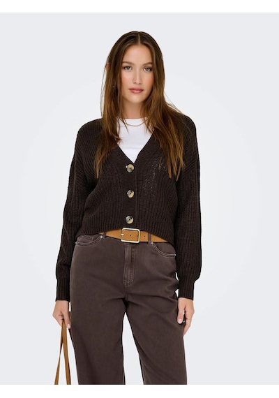 Only Onlcarol Nice L/s Cardigan Knt Noos Kadın Hırka 15211521 Kahverengi