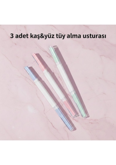 Gaman Kapaklı Kaş & Yüz Tüy Alma Kaş Usturası 3'lü