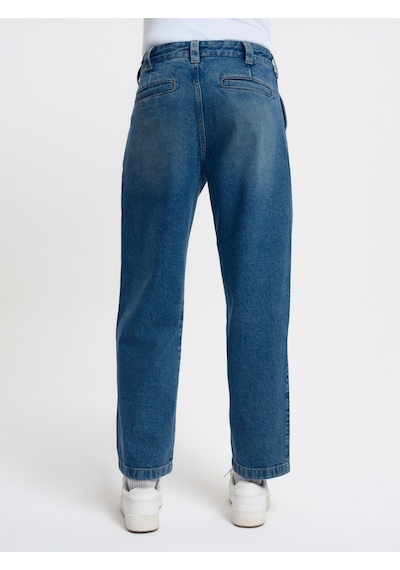 Pleated Baggy Balloon Fit Erkek Pantolon Denim