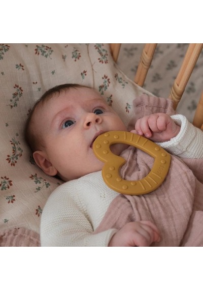 Bibs Baby Bitie Diş Kaşıyıcı Heart Mustard 3 Ay + Çok Renkli