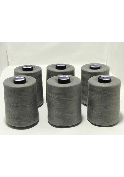 Gri İplik Dikiş İplik 6'lı Set Dikiş İpliği 50 Numara 5000mt Polyester