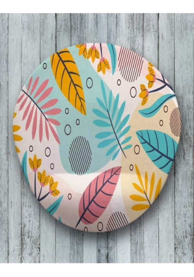 Yaprak Desen Oval Bilek Destekli Mouse Pad Mousepad