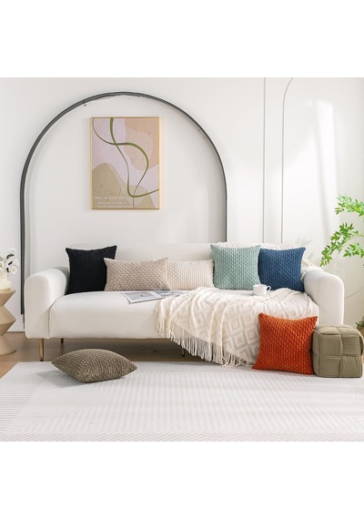 4'lü Set Nötr Dekoratif Yastık Kılıfı 45x45 Cm Kadife Kırlent Kılıfları Yatak Kanepe Kanepe Oturma Odası İçi Çok Renkli