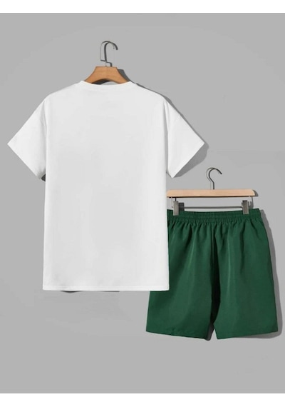 Brooklyn New York 1898 Alt Üst Baskılı Beyaz T-shirt Nefti Yeşil Şort Takım Oversize Unisex Yeşil Şort - Beyaz T-shirt Brooklyn New York 1898 Alt Üst Baskılı Beyaz T-shirt Nefti Yeşil Şort Takım Oversize Unisex Yeşil Şort - Beyaz T-shirt