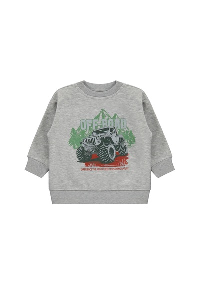 Civil Boys Off-road Baskılı 2-5 Yaş Sweatshirt Km - Gri Grimelanj