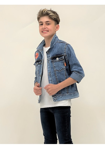 Ahengim Erkek Çocuk Kolej Jean Ceket Günlük Modaya Uygun Ak22366123 001