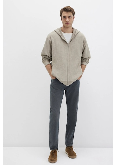 Mavi Erkek Kapüşonlu Fermuarlı Sweatshirt M0s10520 Sis Gri Sis Gri