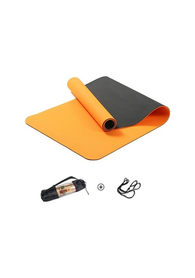 Tpe Pilates & Yoga Minderi 6 Mm. Taşıma Çantalı Çift Renkli Yoga Standart-Turuncu