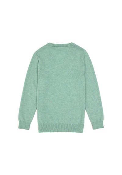 U.S. Polo Assn. Kız Çocuk Yeşil Melanj V Yaka Basic Kazak 50316777-VR115
