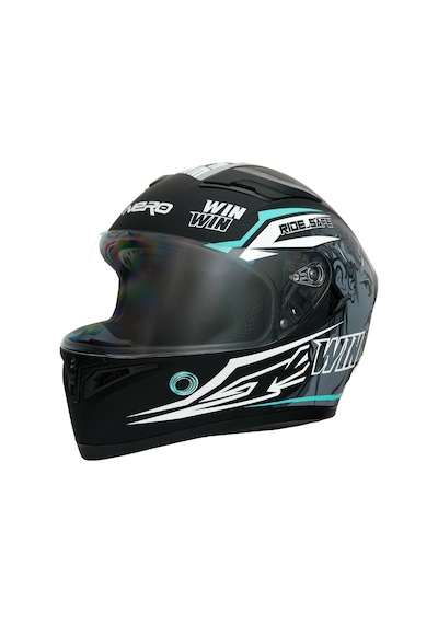Gp Nero Mks003-mbb2g Güneş Vizörlü Şeffaf Full Face Motosiklet Kaskı Siyah Beyaz Mavi