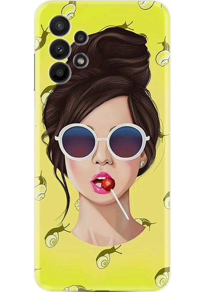 Samsung Uyumlu Galaxy A23 Kılıf Resimli Silikon Lollipop Woman 1416