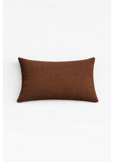 Kadife Dokulu Koyu Kahverengi Kırlent Yastık Kılıfı 2 Adet 45 X 45 Cm