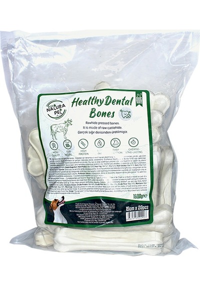 Eco Natura Pet Healty Dental Bones Natural Beyaz Pres Kemik 15 CM 20'li 1600 G