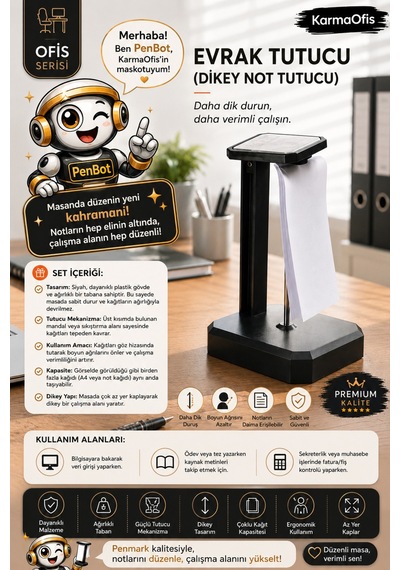 Pos Slip Tutucu Standı Ağırlıklı Masaüstü Fiş Ve Adisyon Tutucu Organizer
