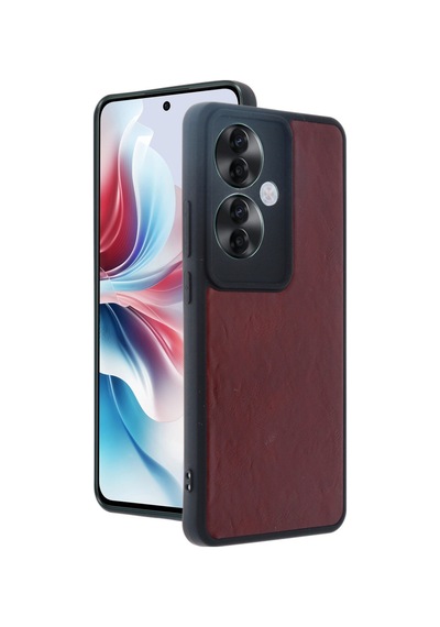 Oppo Reno 11f Uyumlu Kılıf Aras Deri Kapak - Bordo