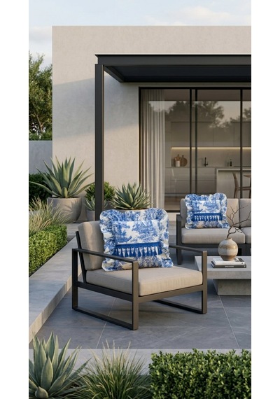 Toile Azure Ruffle Yastık Çok Renkli