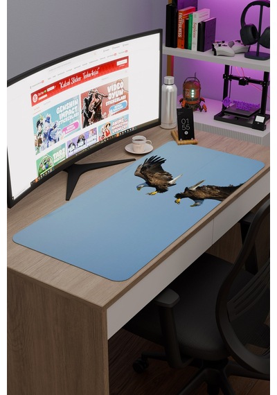 Kartal Kaymaz Dikişli Kauçuk Oyuncu Mousepad V4 - 90x40 Xxl Gaming Mouse Pad Fare Altlığı