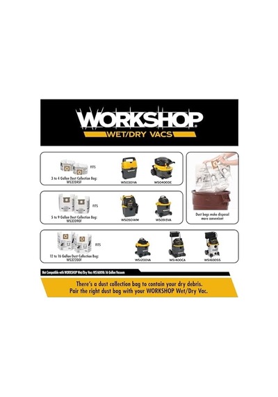 Workshop Islak/kuru Vacs 1 7/8 İnç Auto Başlık Wet Dry Shop İçin Vakum, Ws25003a