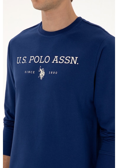 U.S. Polo Assn. Erkek Regular Fit Bisiklet Yaka İndigo İnce Basic Sweatshirt 50313743-VR028