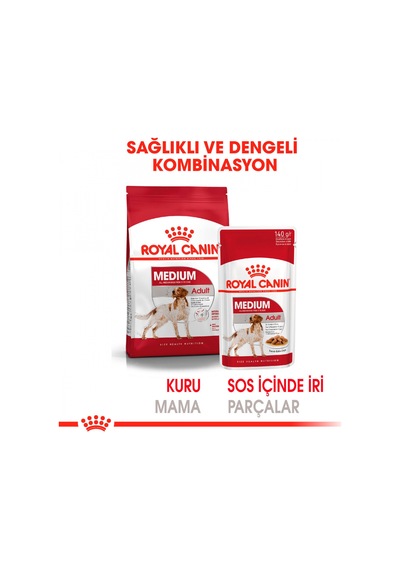 Royal Canin Medium Adult Orta Irk Yetişkin Köpek Yaş Maması 10 x 140 G