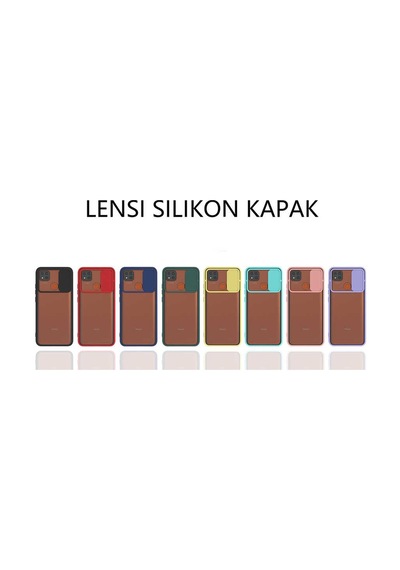 Noktaks - Redmi 9c Uyumlu - Kılıf Slayt Sürgülü Arkası Buzlu Lensi Kapak - Kırmızı Kırmızı