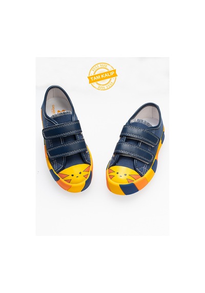 Tiger Cırtlı Kanvas Ortopedik Sneakers Lacivert