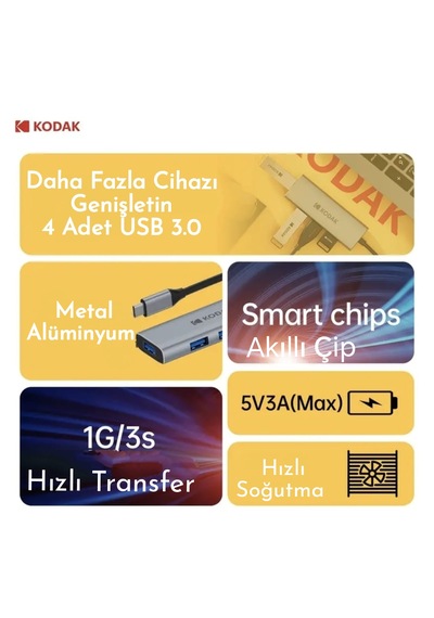 Kodak 4'ün 1'i Hub Çoklayıcı Ce Lisanslı Laptop/bilgisayar