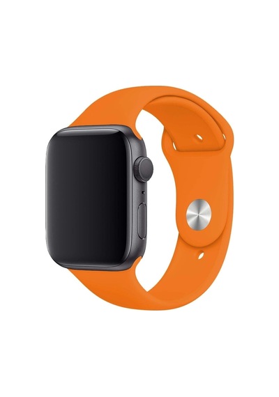 Apple Watch 6/7/8/9/10/se/ultra/ultra 2 44/45/49mm İle Uyumlu Silikon Spor Kayış, Açık Turuncu