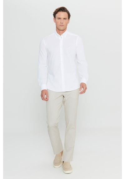 AC&Co / Altınyıldız Classics Erkek Beyaz 360 Her Yöne Esneyen Pamuklu Slim Fit Dar Kesim Düğmeli Yaka Örme Gömlek Beyaz AC&Co / Altınyıldız Classics Erkek Beyaz 360 Her Yöne Esneyen Pamuklu Slim Fit Dar Kesim Düğmeli Yaka Örme Gömlek Beyaz