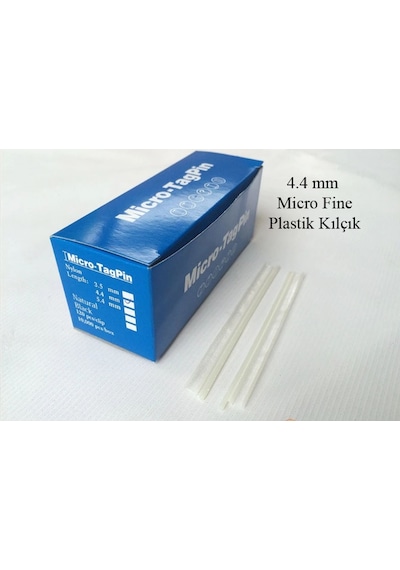 4.4 MM Micro Fine Gelinlikçi Kısa Seffaf Plastik Kılçık 10.000 Ad Beyaz