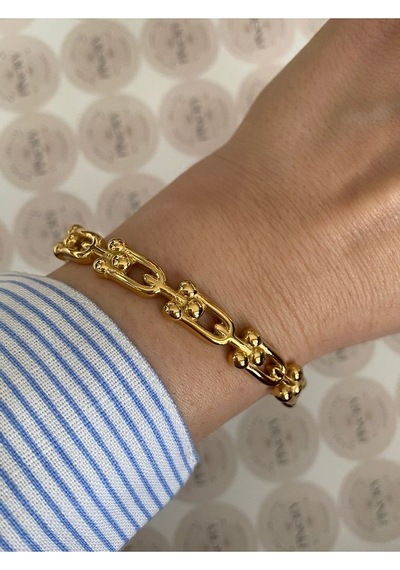 Pinery Jewels Modern Paslanmaz Çelik Kelepçe Bileklik - Günlük Ve Özel Kullanım Altın