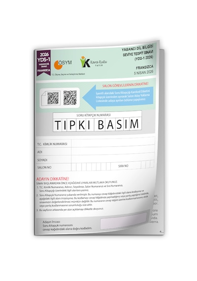 Yds Fransızca 2026/1 Yabancı Dil Sınavı Ösym Tıpkı Basım Çıkmış Soru Deneme Kitapçığı E-yds Uygun