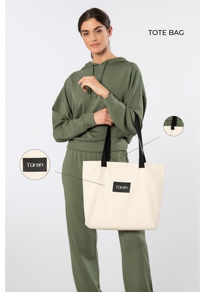 Türen Logo Baskılı Kanvas Tote Bag Çok Renkli